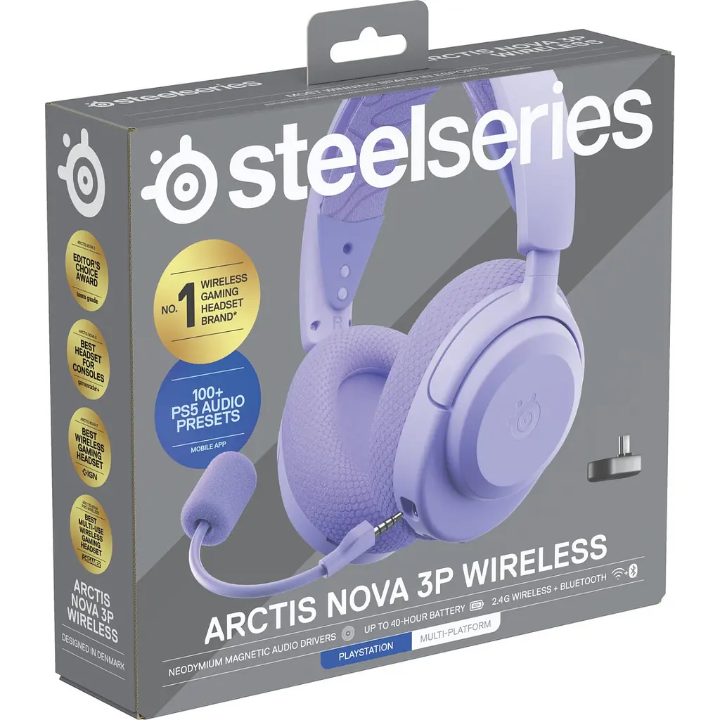 Ігрова гарнітура SteelSeries Arctis Nova 3P Wireless MultiPlatform Лавандовий - фото 5