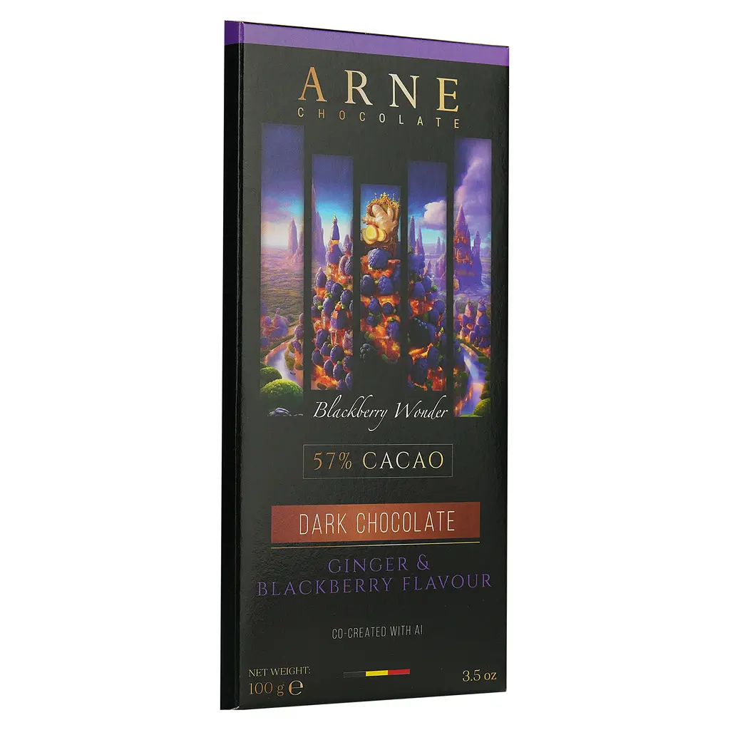 Шоколад черный Arne 57% с имбирем и ежевикой 100 г - фото 2
