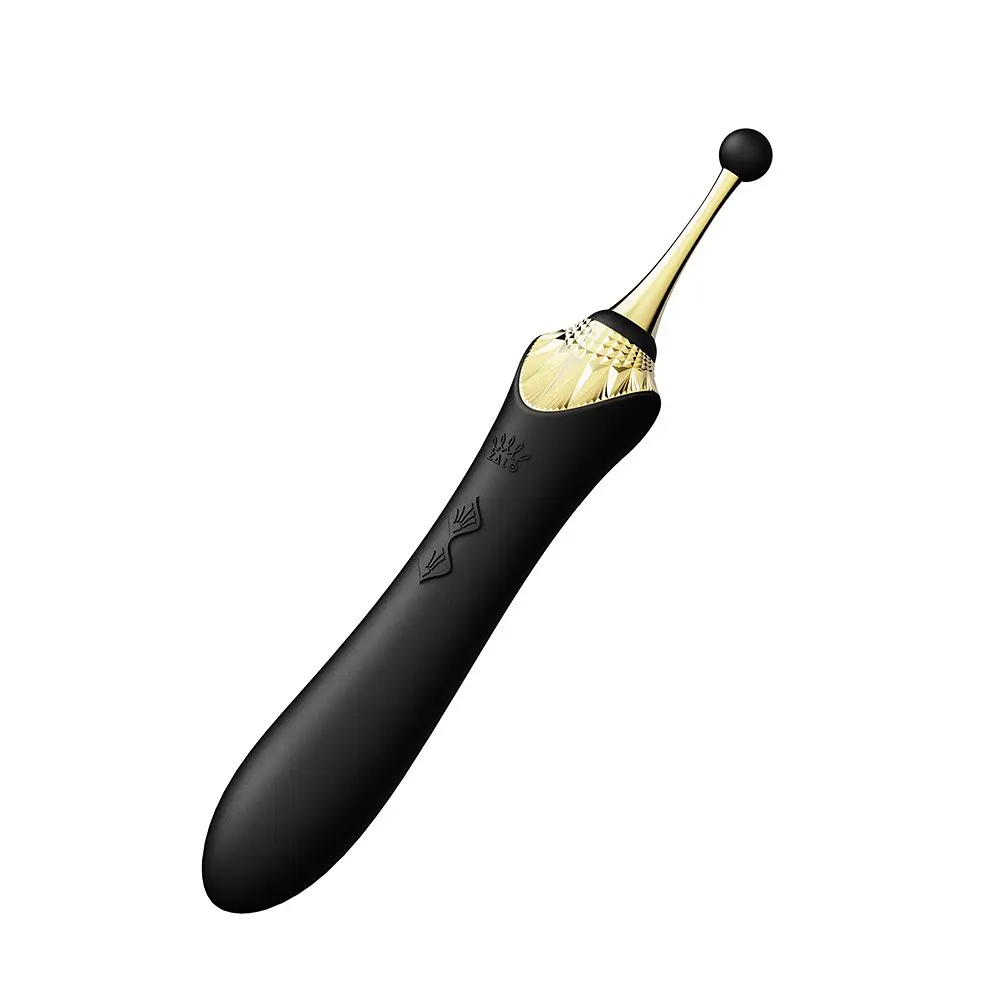 Вібратор Zalo Bess Pin Point Vibrator Вишуканий для клітора з насадками, 22х3.3 см чорний - фото 4