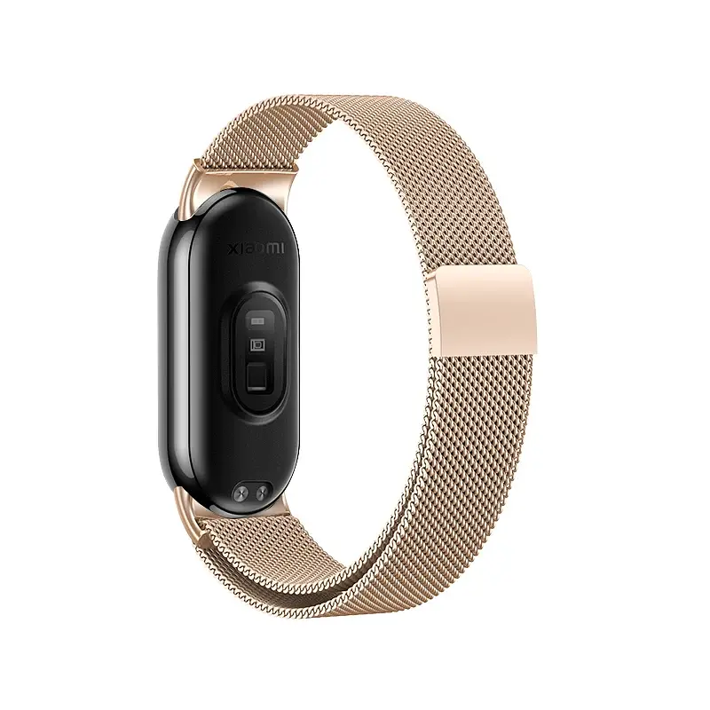 Комплект ремешки Tamister для фитнес-браслета Xiaomi Mi Band 8 и 9 Bead design - Milanese design Rose gold - фото 6