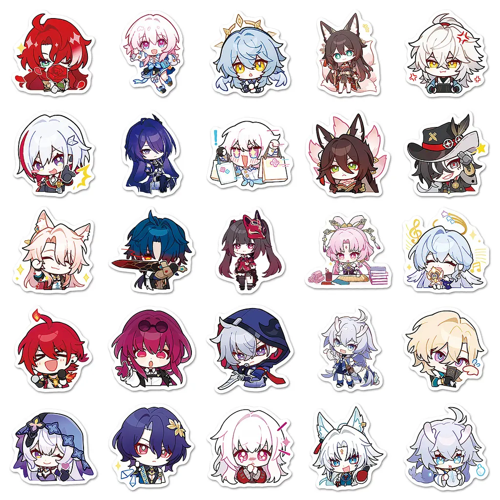Стікерпак Хонкай Стар Рейл Набір наклейок GeekLand Honkai Star Rail 50 штук - фото 2