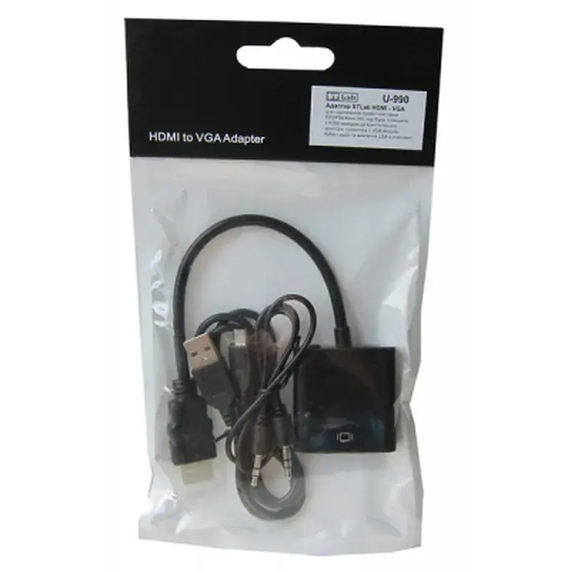 Перехідник ST-Lab HDMI male to VGA F (з кабелями аудіо і живлення від USB) (U-990) - фото 9