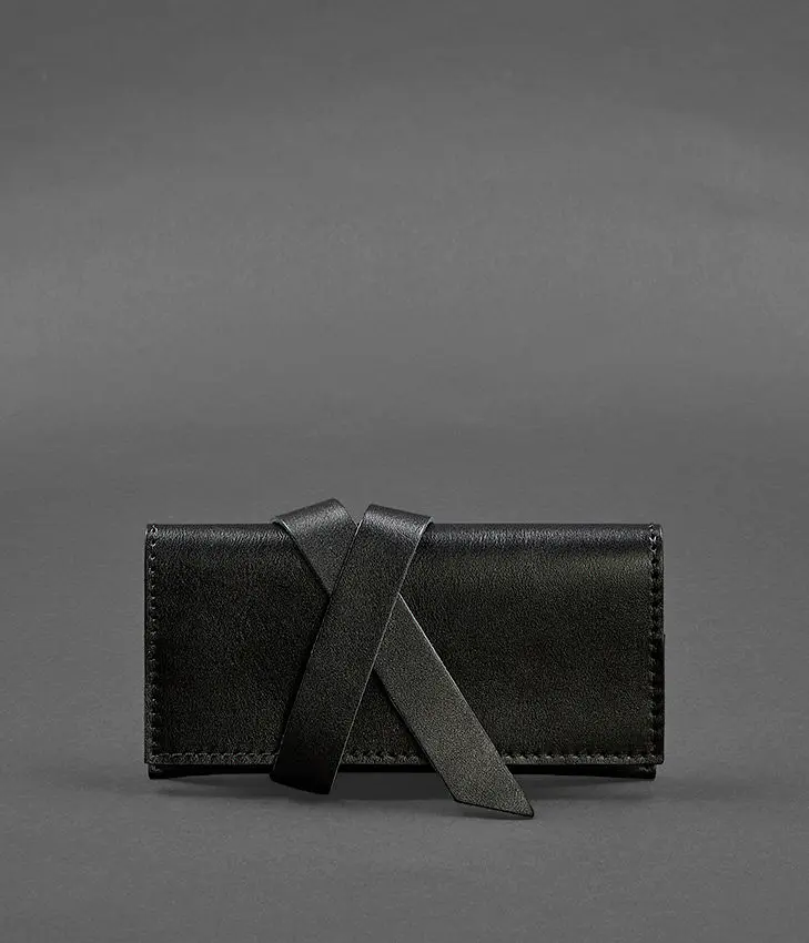 Шкіряний кисет для тютюну 1.0 чорний Краст - фото 2