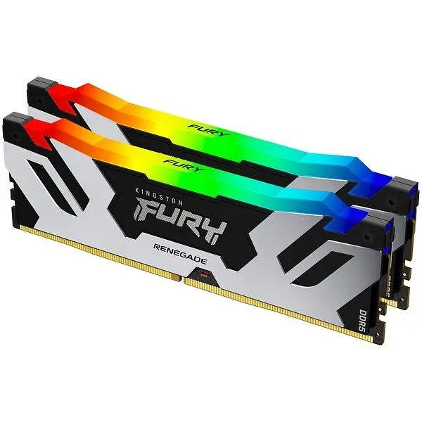 Пам'ять для настільних комп'ютерів Kingston Fury 32 GB (2x16 GB) DDR5 6400 MHz Renegade Silver RGB (KF564C32RSAK2-32) - фото 5