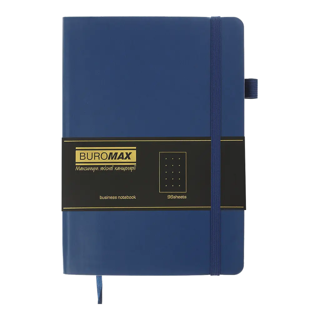 Блокнот діловий Buromax Logo2U Brief А5 96 арк. в крапку обкладинка штучна шкіра синій (BM.295304-02) - фото 2