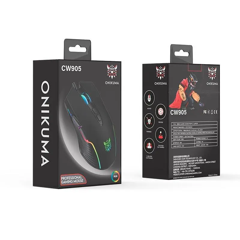 Миша Onikuma Gaming CW905 рожева дротова з підсвіткою - фото 4