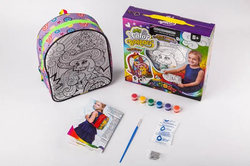 Набір для творчості CВР-01-01,02,03,04,05 "My Color BagPack" рюкзачок-розмальовка DANKO - фото 3