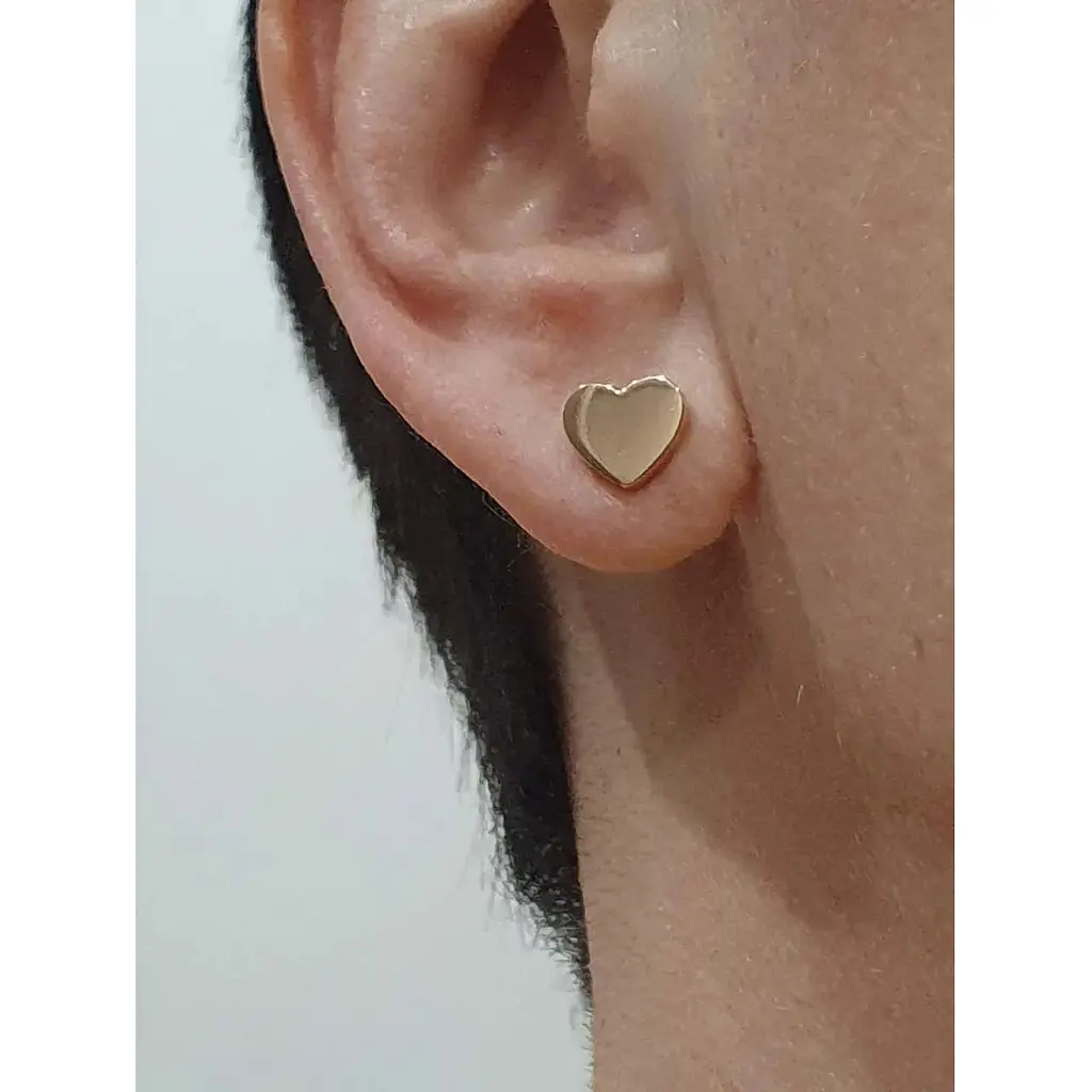 Золотая моносерьга-пуссета Favoritum Сердечко. 210281 - фото 2