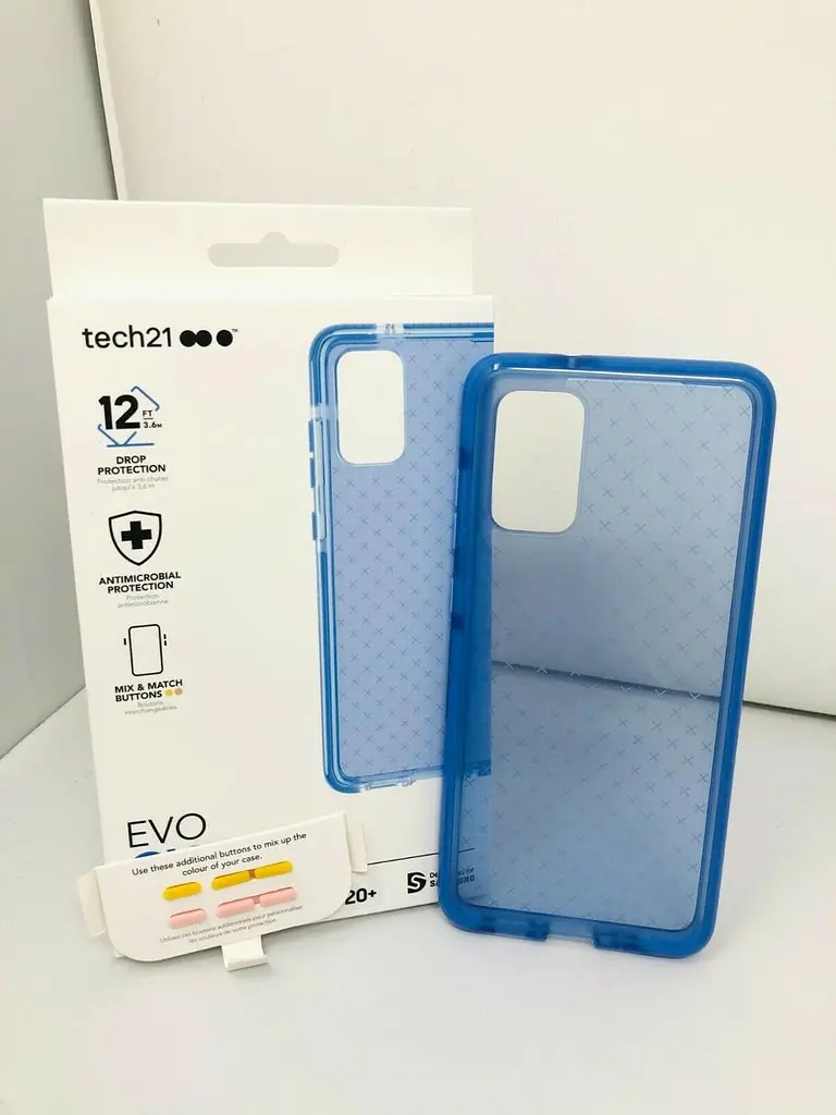 Протиударний чохол із антимікробним покриттям Tech21 Evo Check для Samsung Galaxy S20 Plus (6.7") Blue - фото 3