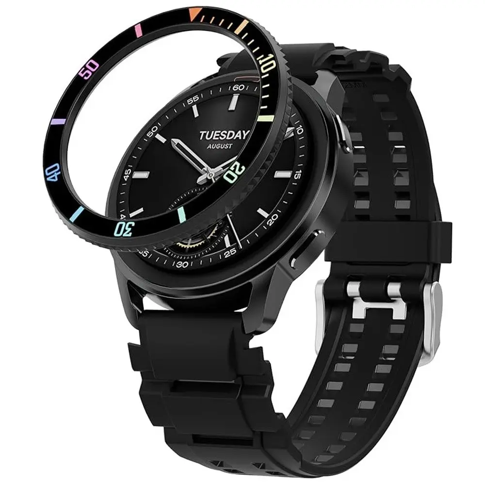 Безель Multicolor и силиконовый ремешок Sikai для смарт-часов Xiaomi Watch S3/S4 - фото 2