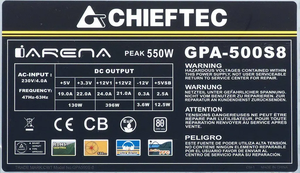 Блок живлення Chieftec iArena 500W (GPA-500S8) - фото 2