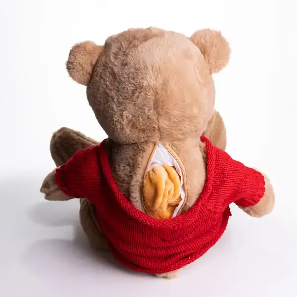 Мягкая игрушка с пледом 110х140 см Мишка Тедди в красном свитере бежевый детский плюшевый плед игрушка подушка детская ТМ COLORFUL HOME 509-35BRR - фото 4