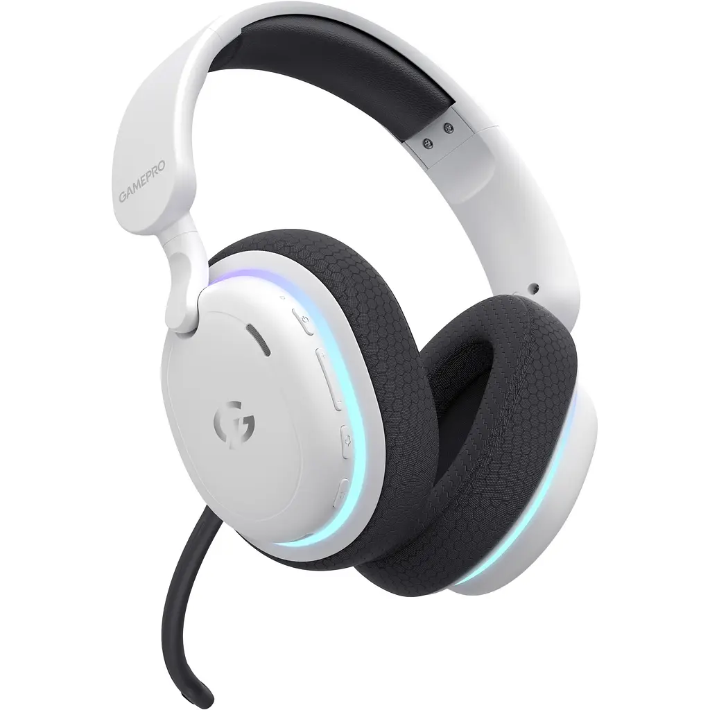 Навушники GamePro Asgard Bragi 7.1 RGB Tri-Mod White бездротові (HSW250W) - фото 2