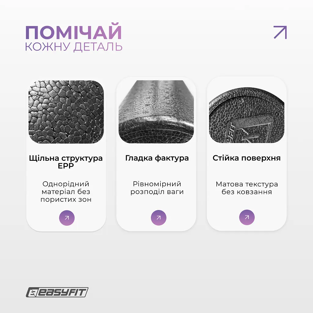 Масажний ролик EasyFit PolyFoam Roller EPP 90 см - фото 4
