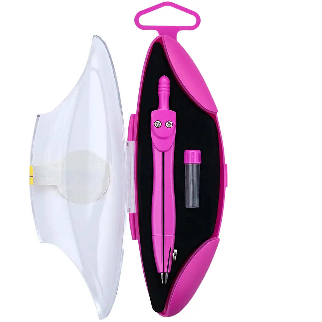 Циркуль ZiBi Kids Line Start Neon в твердому футлярі з запасним грифелем рожевий (ZB.5323NS-10) - фото 2