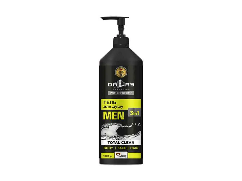 Гель-шампунь DALAS 1л для душу Чоловічий 3в1 Total Clean