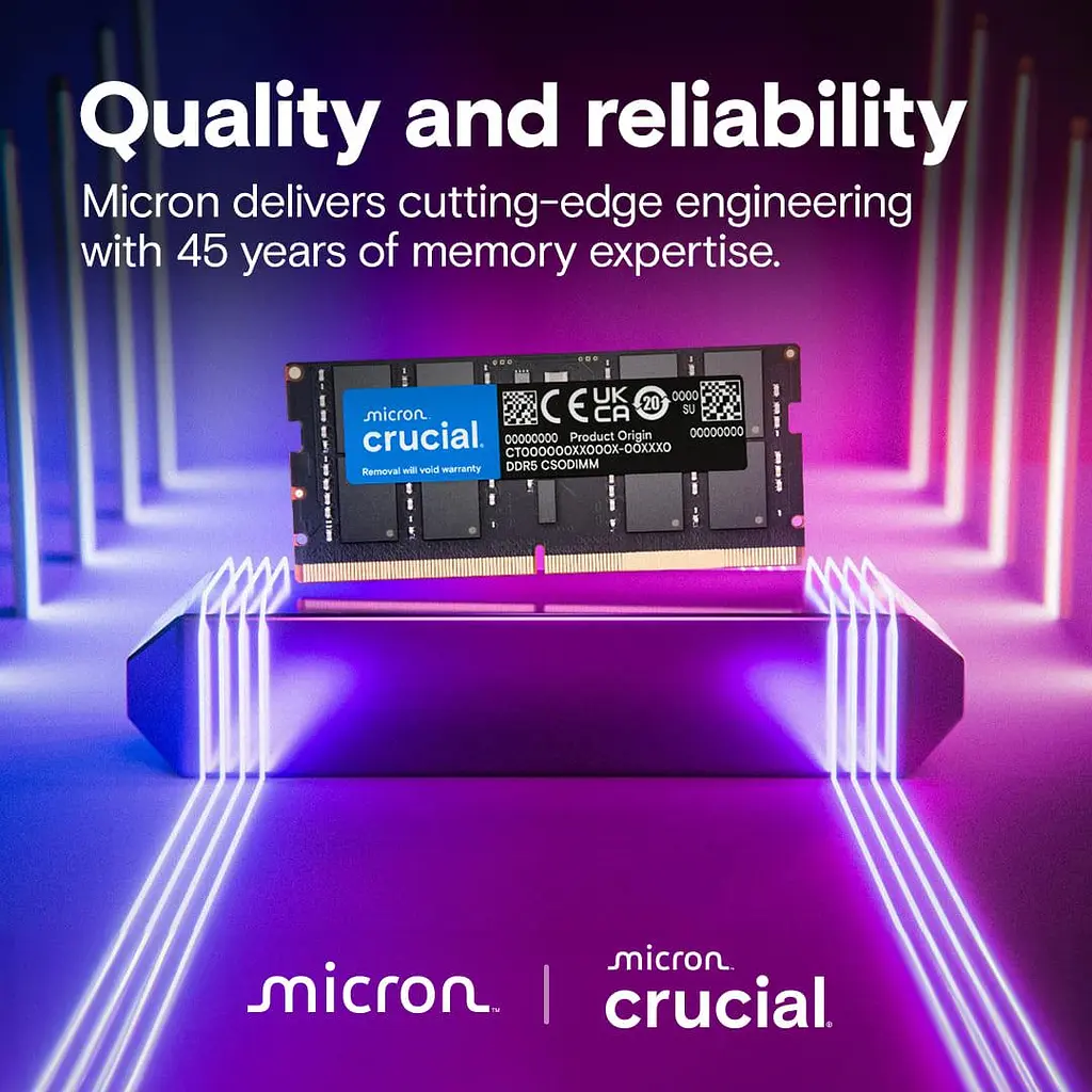 Модуль пам'яті Crucial DDR5 24GB 6400Mhz CSODIMM CL52 (CT24G64C52CS5) - фото 3