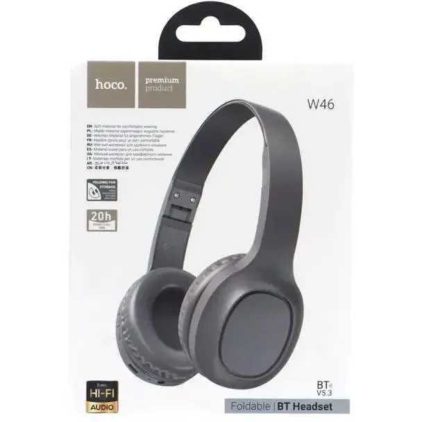 Наушники беспроводные Bluetooth Hoco W46 накладные коричневые - фото 5