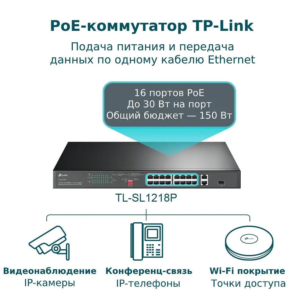 Комутатор TP-Link TL-SL1218P - фото 4