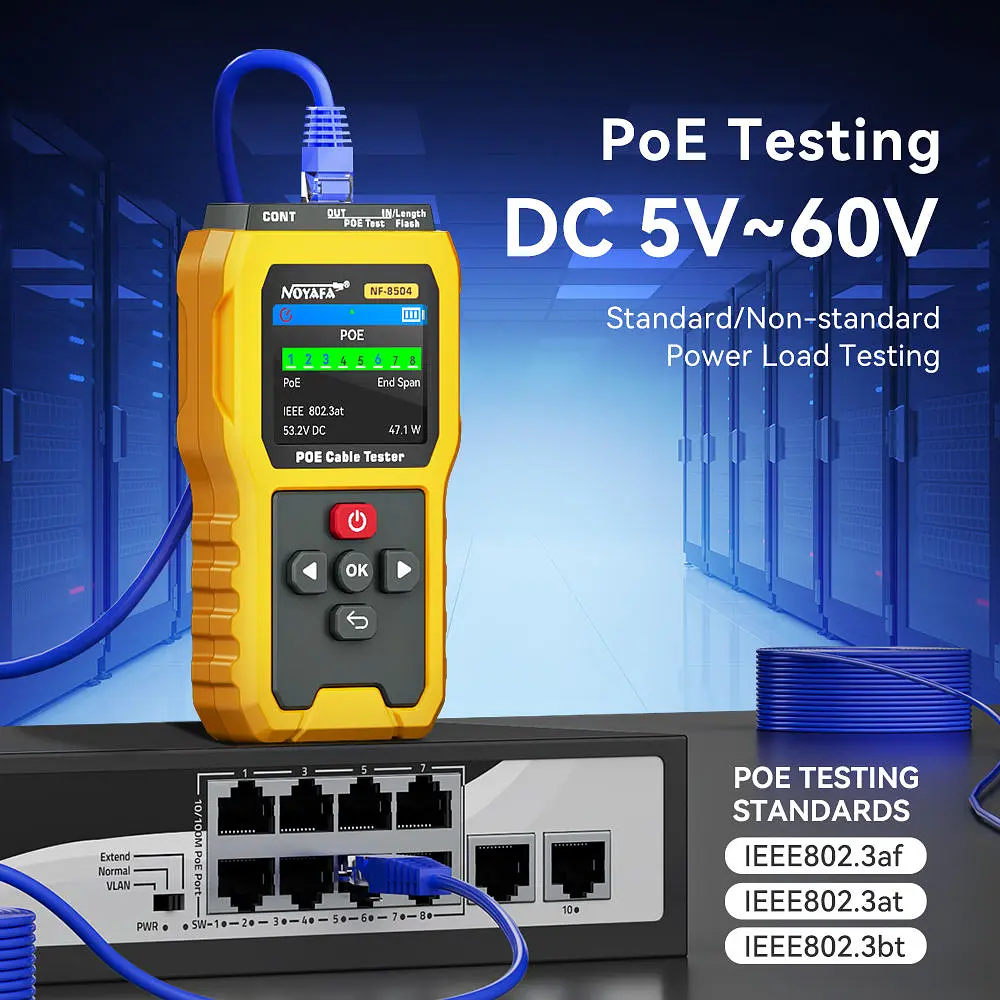 Кабельний тестер Noyafa NF-8504 PoE багатофункціональний RJ45 RJ11 (18701) - фото 6