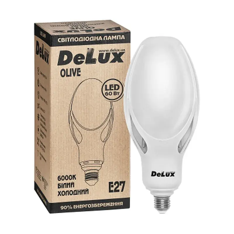 Лампочка Delux OLIVE 60W E27 6000K (90011620) - фото 2