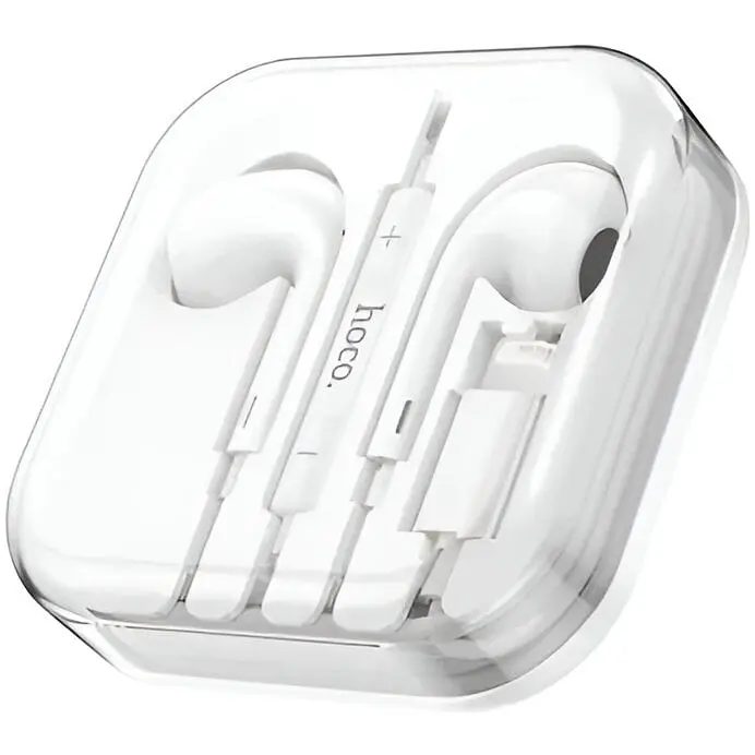 Навушники Hoco Lightning crystal earphones with mic M1 Max білі - фото 4