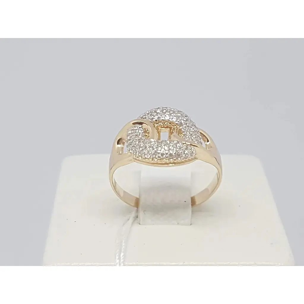 Золоте кільце Столична Ювелірна Фабрика з фіанітами. 140576 16,5 - фото 3