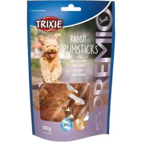 Ласощі для собак Trixie Premio Rabbit Drumsticks Кісточки з кроликом 100 г 8 шт.