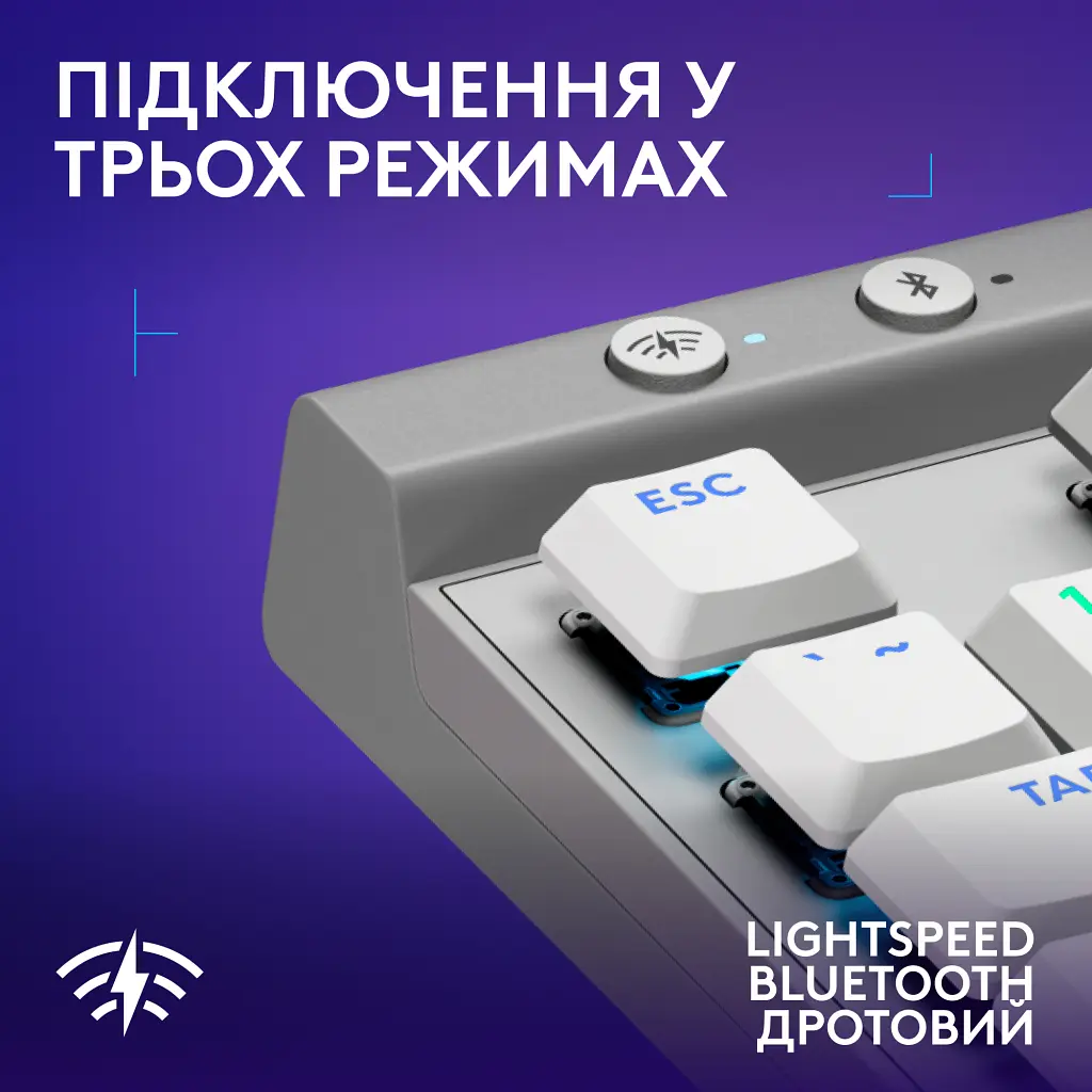 Клавіатура Logitech G515 TKL Lightspeed Tactile Bluetooth UA White (920-012539) - фото 5