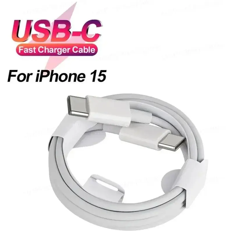 Кабель PD 60W USB-C на USB-C (1m) Woven для Apple (OEM) white - фото 3
