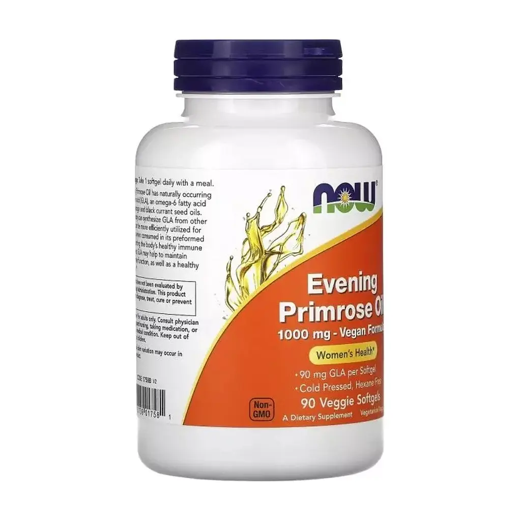 Трави Now Foods Олія Примули Вечірньої 1000 мг, Evening Primrose Oil, 90 вегетаріан (NOW-01758) - фото 3
