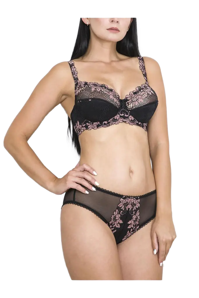 Бюстгальтер Daniella V.I.P.A. 1509 чорно-рожевий 90D - фото 2