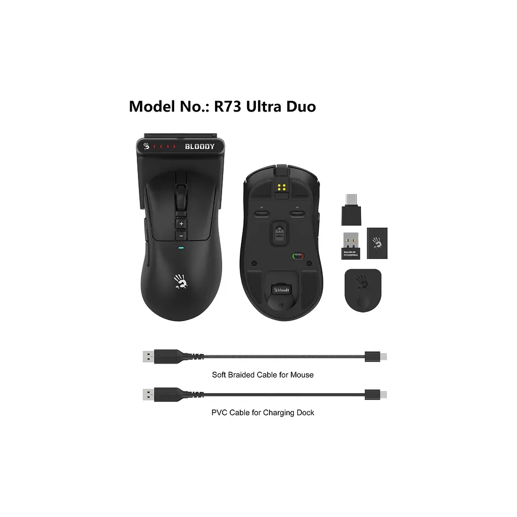 Мышка A4Tech Bloody R73 Ultra Duo Wireless Black (4711421002356) - фото 12