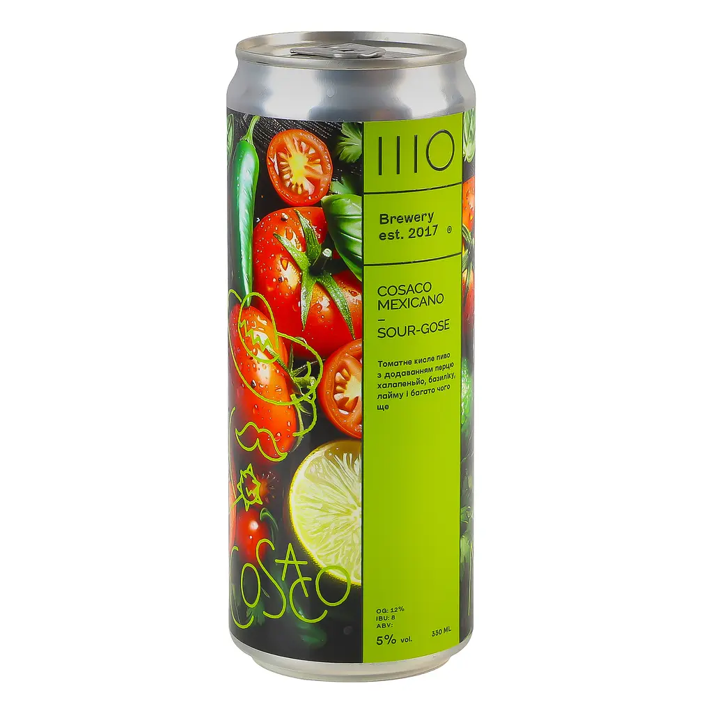 Пиво Sho Brewery Cosaco Mexicano светлое нефильтрованное 5% 0.33 ж/б - фото 2