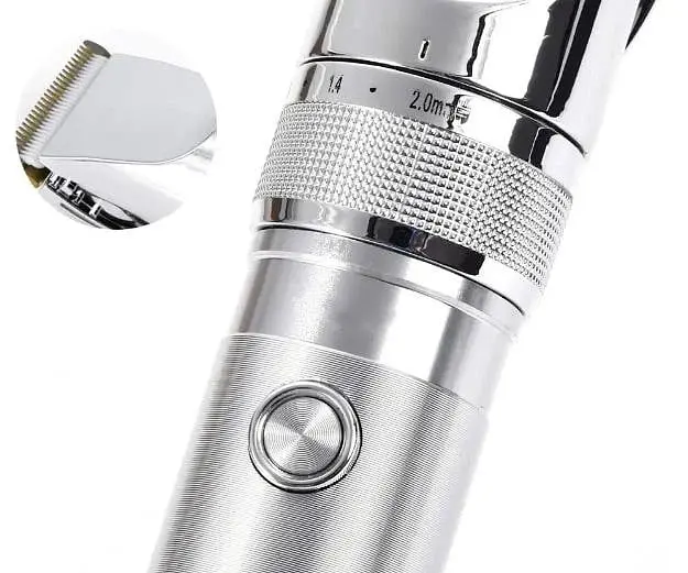 Професійна акумуляторна машинка для стрижки волосся Promotec PM 358 Срібло - фото 5
