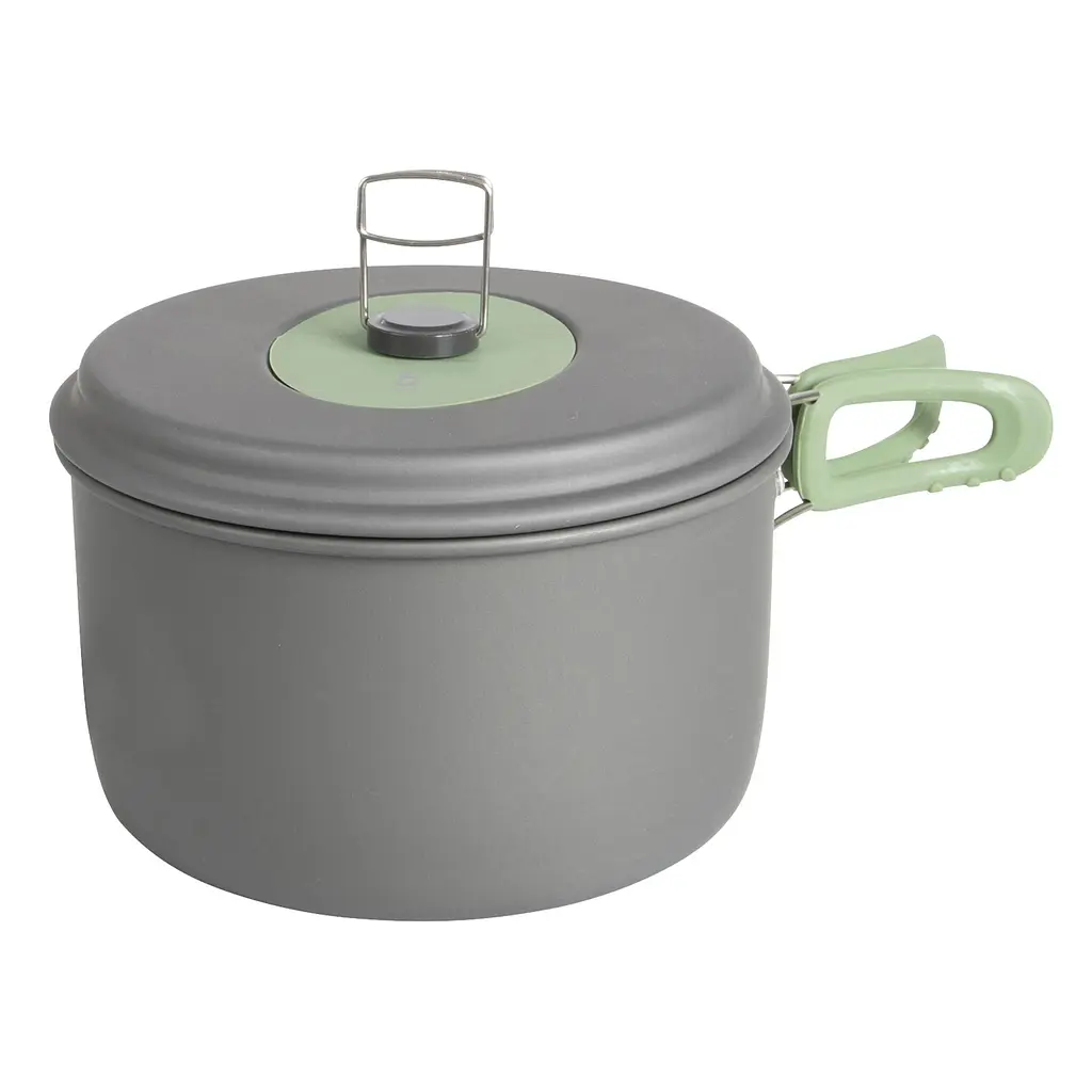 Набір посуду Bo-Camp Explorer XL 4 Pieces Hard Anodized Grey/Green (2200249), Сірий - фото 2