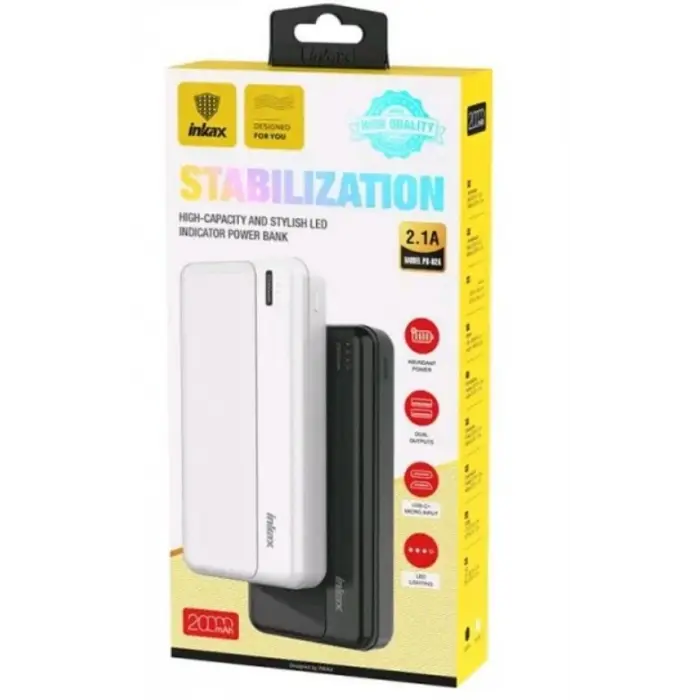 Портативная батарея Power Bank INKAX PB-02A 20000 mAh 2xUSB/1xType-C/1xMicro USB Черный - фото 2