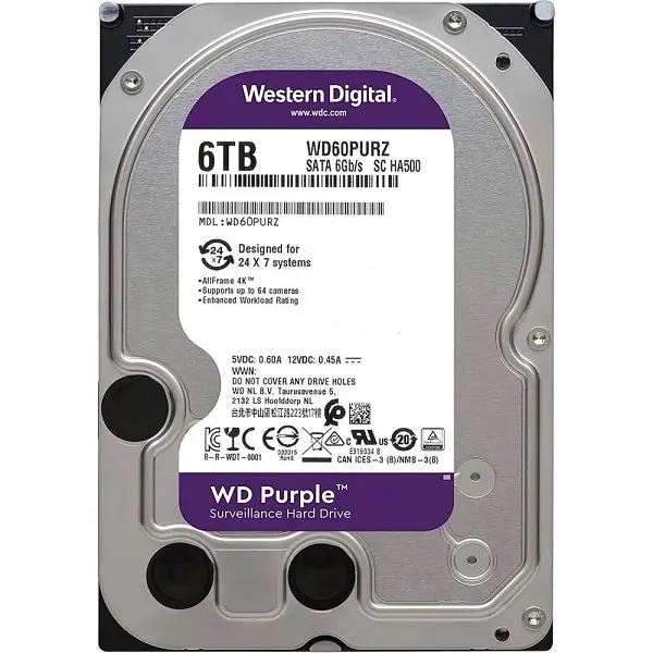 Накопичувач HDD SATA 6.0TB WD Purple 5400rpm 256MB (WD64PURZ) - фото 3