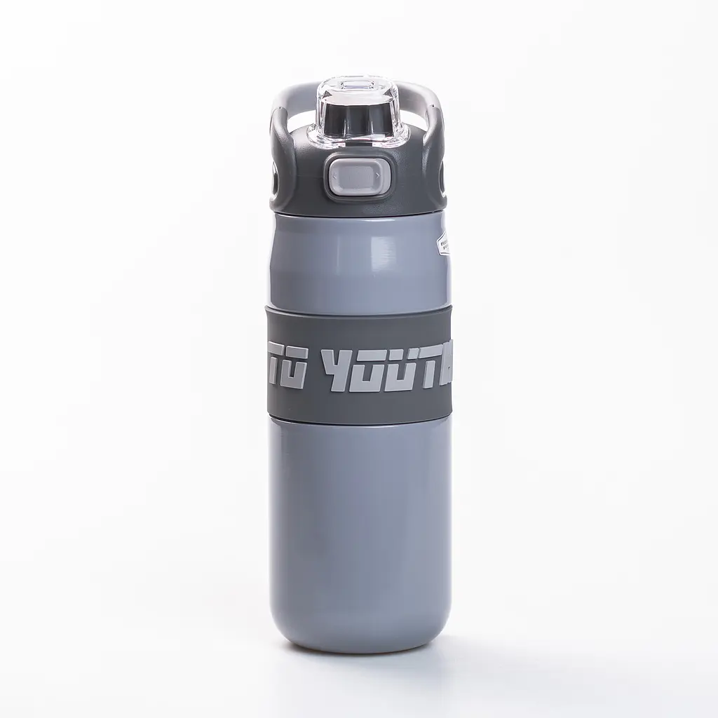 Термос спортивний TO YOUTH 680 мл з мундштуком, сірий Yiwu HP-14-54G - фото 7