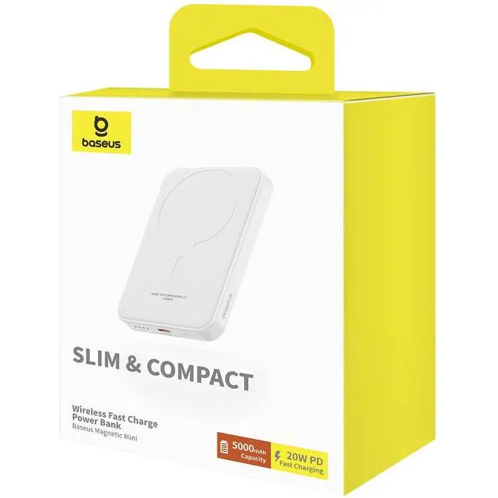 Зовнішній акумулятор Baseus Magnetic Mini 5000mAh 20W White (P10022107223-00) [117952] - фото 8