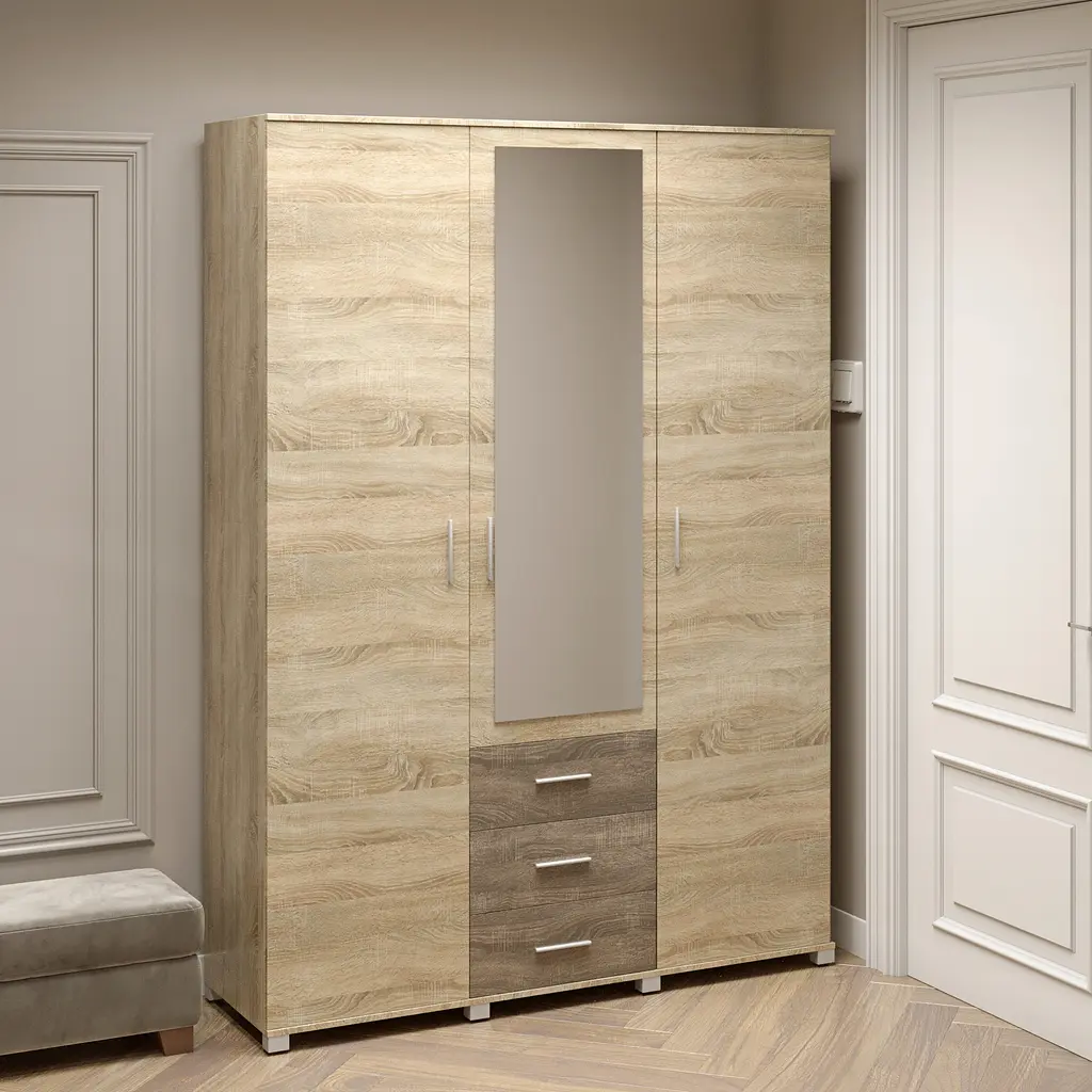 Шафа тридверна Еверест Бриз ШП-5 із дзеркалом Сонома/Трюфель (DTM-2483) - фото 2