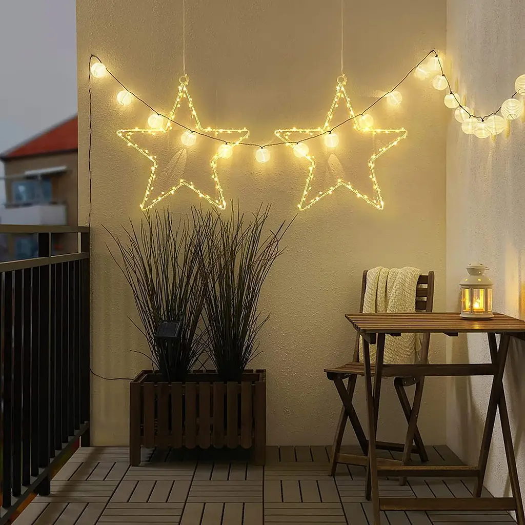 Світлодіодні різдвяні зірки, SANDYBY Star Window Light 40 теплих білих світлодіодних ламп з батарейним живленням - фото 2