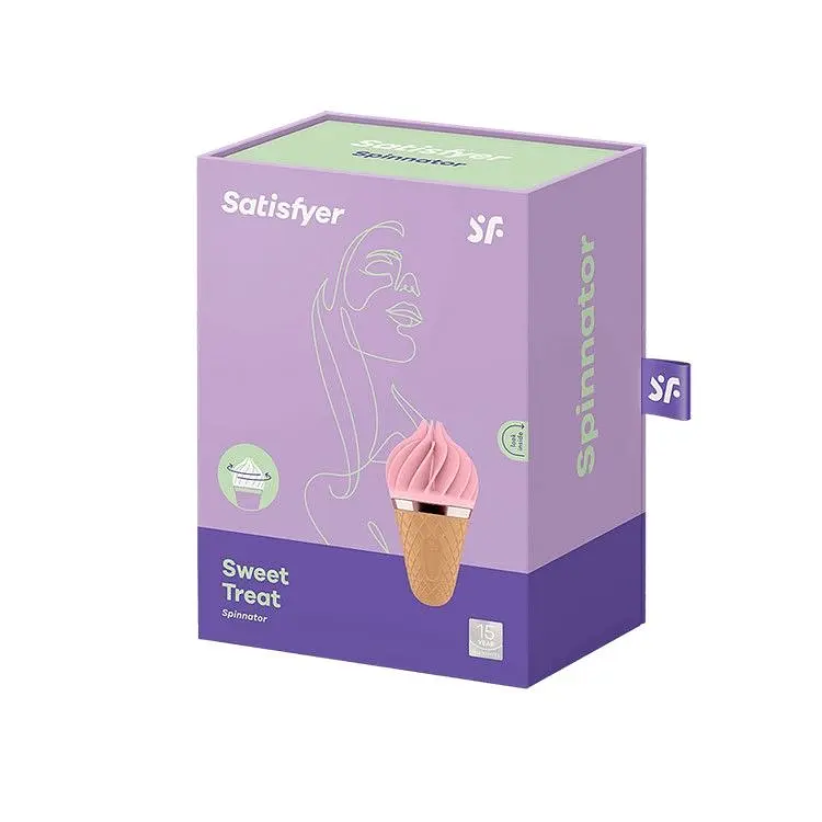 Морозиво-спінатор Satisfyer Lay-On - Sweet Treat Pink/Brown, 10 режимів роботи, водонепроникний - фото 2