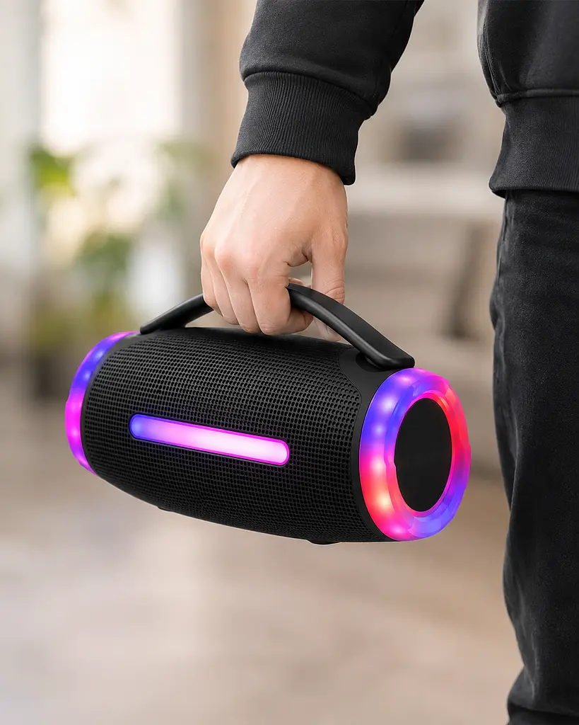 Колонка MS-3643BT-W / Колонка Bluetooth з мікрофоном / Акустика з RGB-підсвічуванням - фото 3