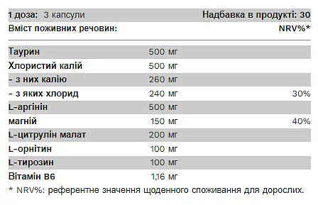 Комплекс з П'яти Амінокислот з Магнієм і В-6 Endurance - 90 капсул - фото 2