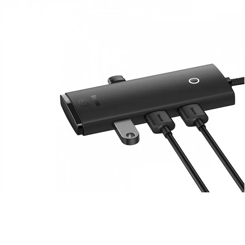 USB-хаб Baseus Lite Series 4-Port USB-A HUB Adapter (USB-A to USB 3. 0x4) 1m чорний - фото 2