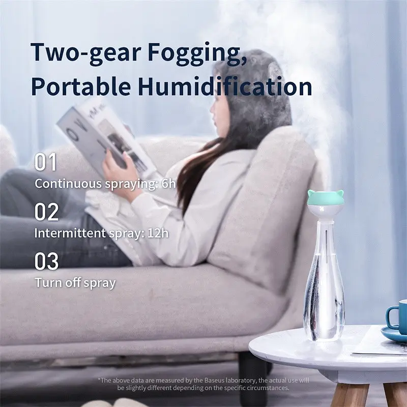 Зволожувач повітря портативний Baseus Magic Wand Portable Humidifier на 6-12 годин білий - фото 9