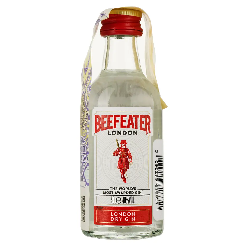Упаковка джину Beefeater London Dry Gin 40% 0.6 л (0.05 л х 12 шт.) - фото 2