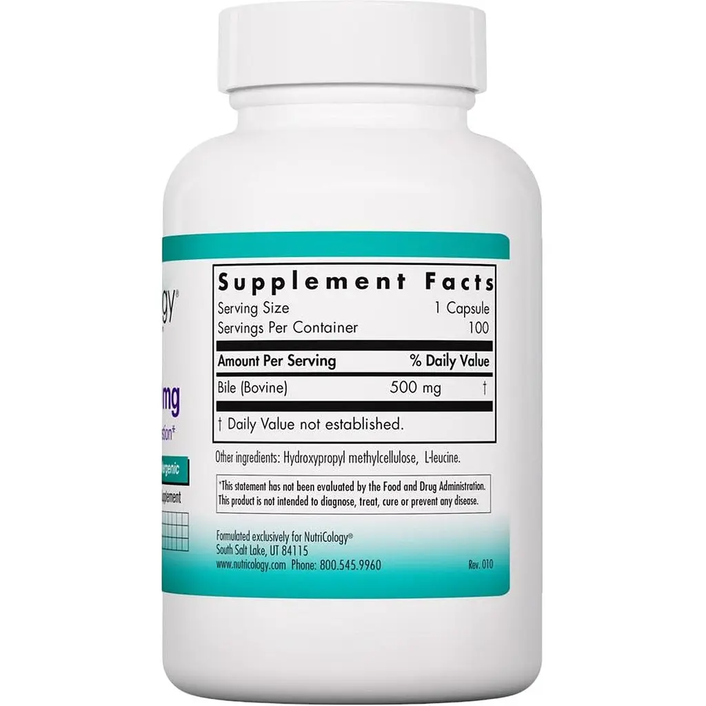 Екстракт бичачої жовчі Nutricology Ox Bile 500 мг 100 капсул (ARG-50850) - фото 2
