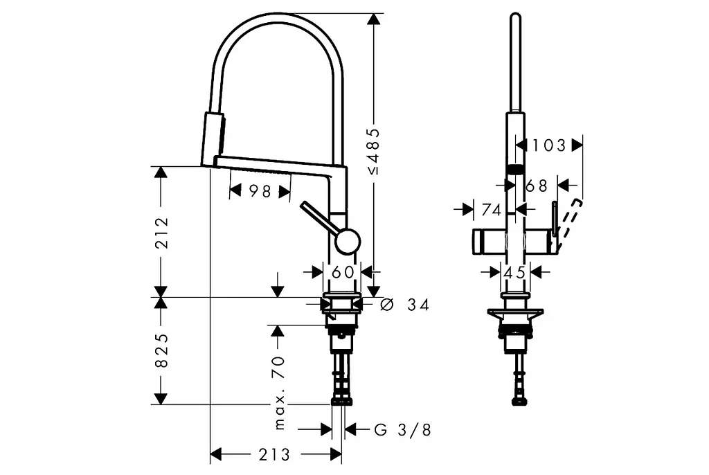 Змішувач для кухні Hansgrohe Talis Select M54 PowderSpray stainless steel finish 72861800 - фото 2